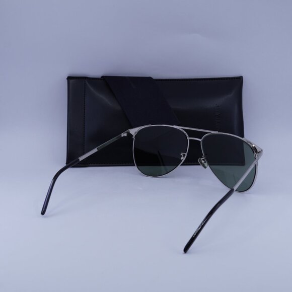 Saint Laurent SL279 004 Aviator Sunglasses - Silver/Green - Picture 4 of 9